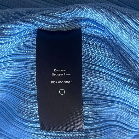 Rag & Bone Dawson Polo Dress Ribbed Knit Stretch Blue Long Sleeve Slit XLarge - Picture 13 of 13